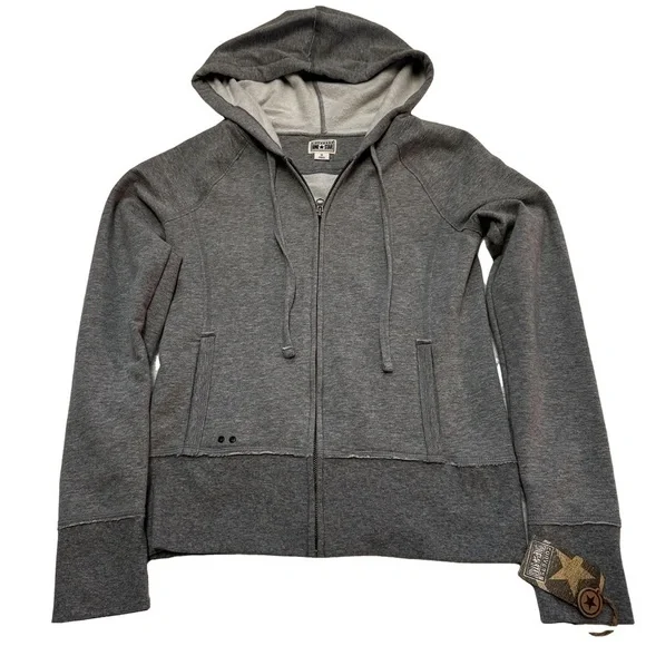Converse One Star Women's Gray Hoodie Sweatshirt Size M NWT Front Pockets Zip - Picture 3 of 14